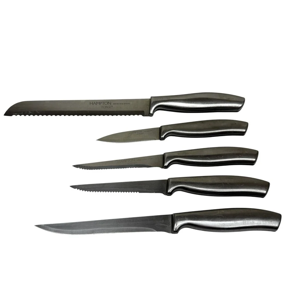 Hampton Forge 5-Piece Set Stainless Steel Kitchen Knife Bread Paring Boning
